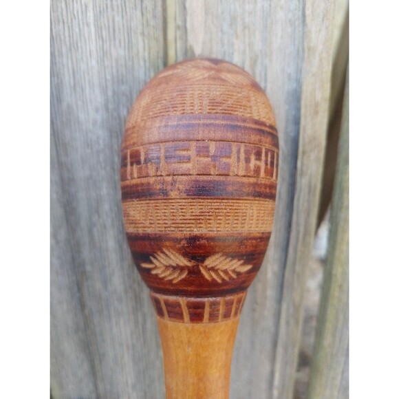 Vintage Handcarved Hardwood Serving Fork And Spoon Set - Picture 2 of 10